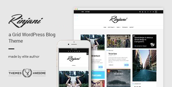 A Responsive Grid Blog Theme 1.6 - Rinjani