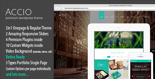 Accio 6.8 - Responsive Onepage Parallax Agency WordPress Theme