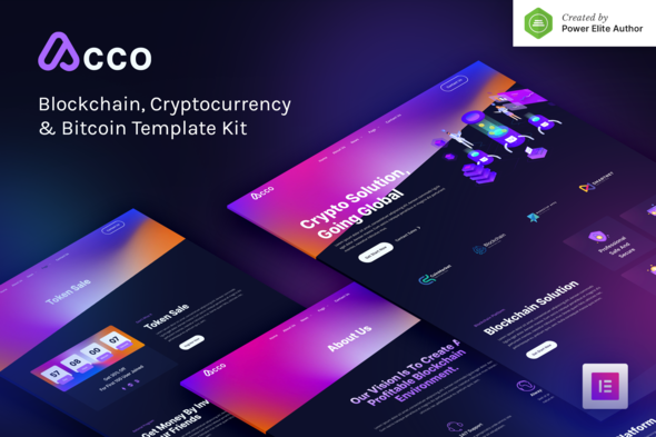 Acco 1.0.1 - Blockchain Cryptocurrency & Bitcoin Elementor Template Kit