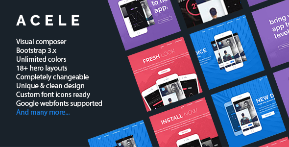 Acele 3.0 - Responsive APP Showcase WordPress Theme