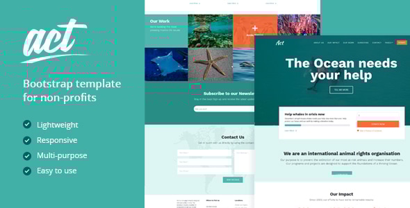 Act 2.0 - Multipurpose Nonprofit Bootstrap Template