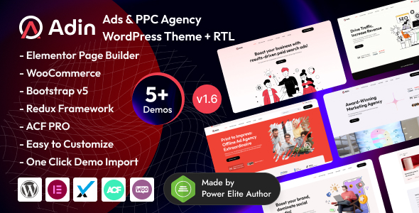 Adin 1.6 - Advertising & PPC Marketing Agency WordPress Theme