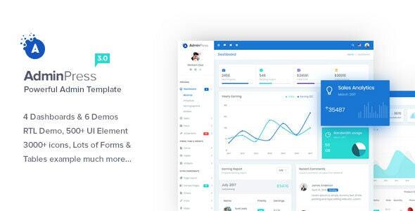 Admin Press 3.0 - Ultimate & Powerful Bootstrap 4 Dashboard Template