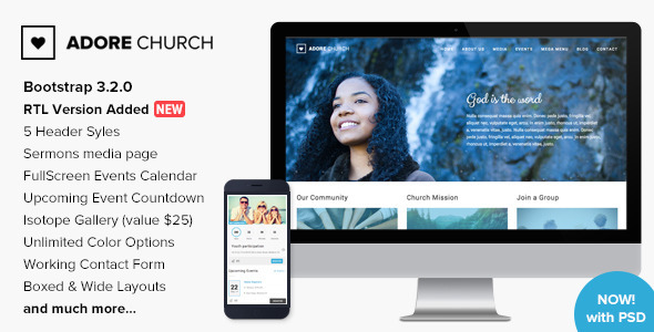 Adore Church 1.4 - Responsive HTML5 Template
