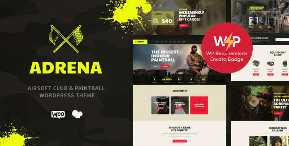 Adrena 1.2.14 - Strikeball Club & Paintball Shooting WordPress Theme