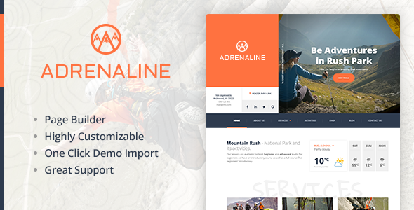 Adrenaline 1.2.1 - Outdoor Extreme Sports WordPress Theme