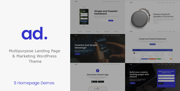 Advent 3.0 - Landing Page Marketing WordPress Theme