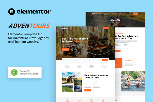 Adventours  Adventure Travel Agency & Tourism Elementor Template Kit