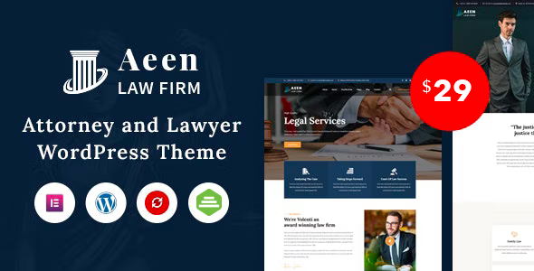 Aeen 1.6.4 - Attorney and Lawyer WordPress Theme
