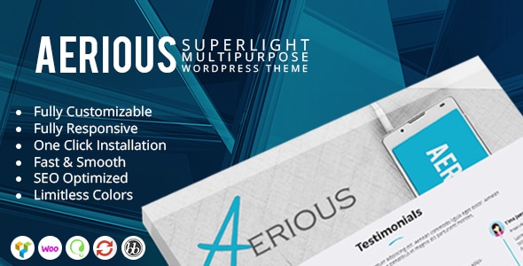 Aerious 1.2.4 - Super Light Multipurpose WordPress Theme