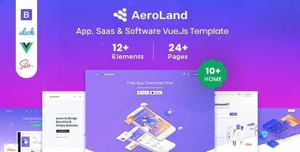 Aeroland 5.2.1 - Vue Landing Page Website Template