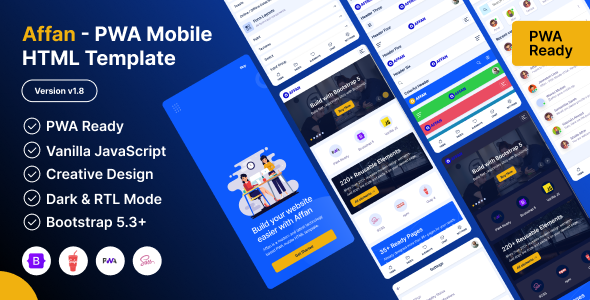 Affan 1.7.0 - PWA Mobile HTML Template
