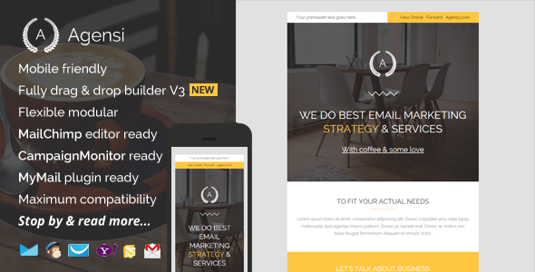 Agensi 1.0 - Modern Email Template with Builder