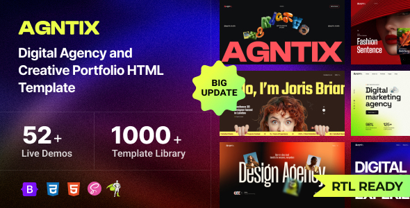 Agntix 165.0 - Digital Agency & Creative Portfolio HTML Template