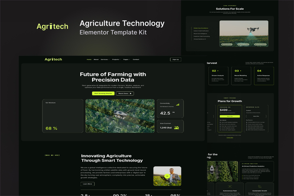 Agritech  Agriculture Technology Elementor Template Kit