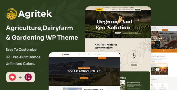 Agritek 5.3 - Agriculture Dairyfarm and Gardening WordPress Theme