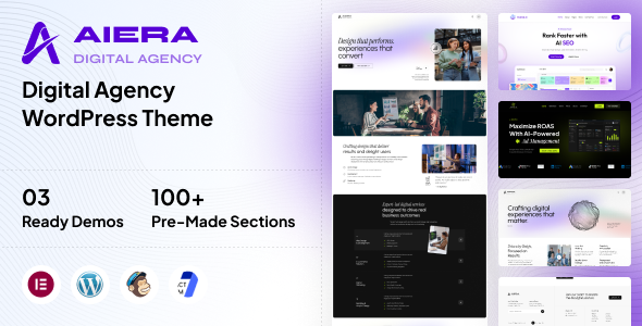 Aiera – Creative Digital Agency & Portfolio WordPress Theme