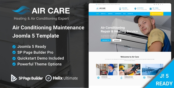 Air Care 5.0.1 - Heating & Air Conditioning Service Joomla 5 Template