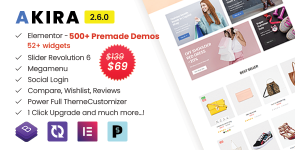 Akira Elementor 2.6.0.5 - Multipurpose Prestashop 9 Theme