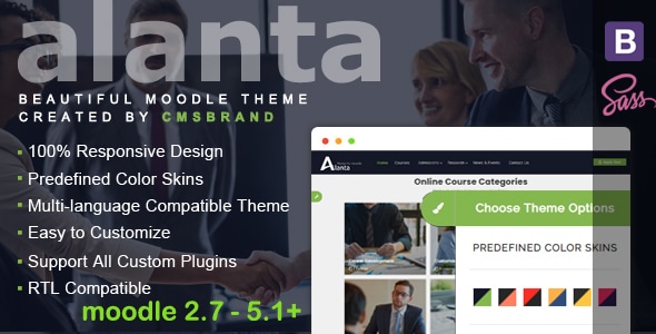 Alanta 2.7 - Responsive Premium Moodle Theme based on Bootstrap 4