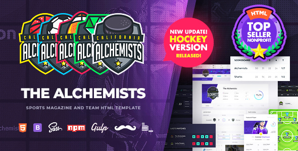 Alchemists 5.0.2 - Sports & Gaming Club and News HTML Template
