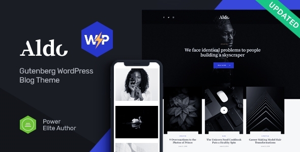 Aldo 1.0.10 - Gutenberg WordPress Theme Black & White