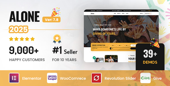 Alone 7.0 Charity Multipurpose Non-profit WordPress Theme
