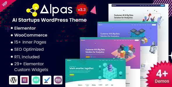 Alpas 3.3 - AI & Data Analytics Startup Elementor WordPress Theme