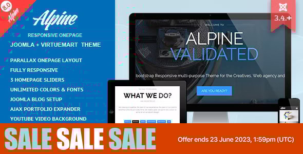 Alpine 7.1.12 - Responsive One Page Joomla Template