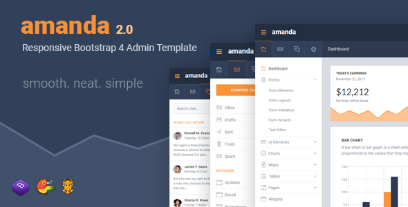 Amanda 2.0 - Responsive Bootstrap 4 Admin Template