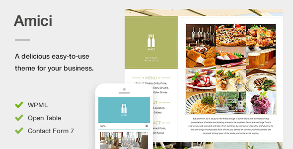 Amici 1.3.4 - A Flexible & Responsive Restaurant or Cafe Theme for WordPress