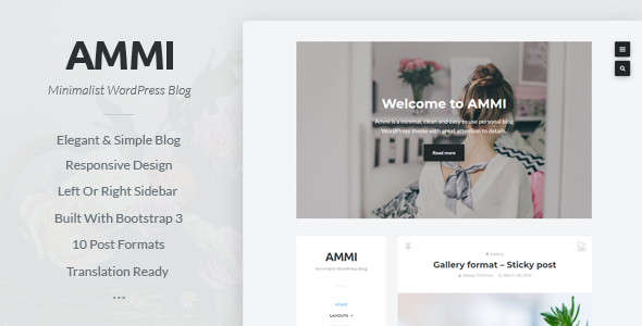 Ammi 2.1.3 - Minimalist WordPress Blog