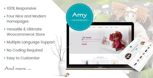 Amy Handmade 1.2.2 - Blog and Shop WordPress Theme