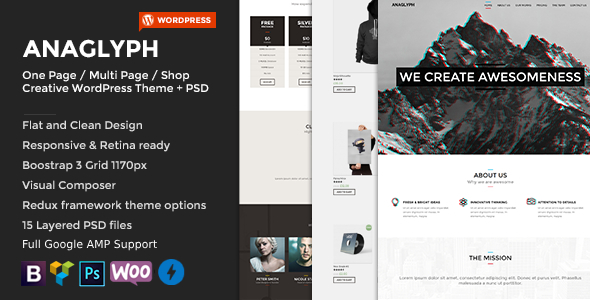 ANAGLYPH 4.2 - One page  Multi Page WordPress Theme