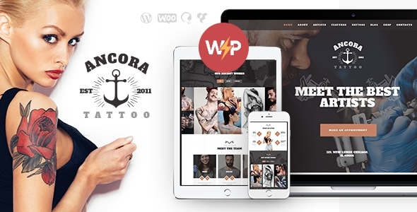Ancora 1.2.0 - Tattoo Salon & Ink Shop WordPress Theme