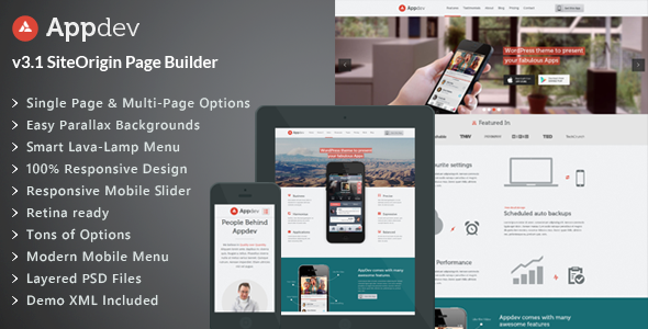 Appdev 3.9 - Mobile App Showcase WordPress Theme