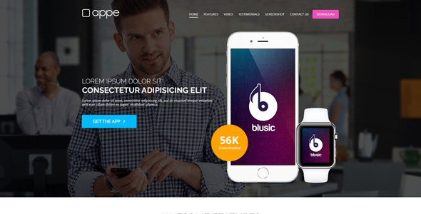 Appe - App Landing Page for Mobile & Watch