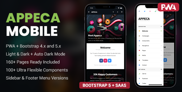 Appeca 3.1.1 - Mobile Template & PWA