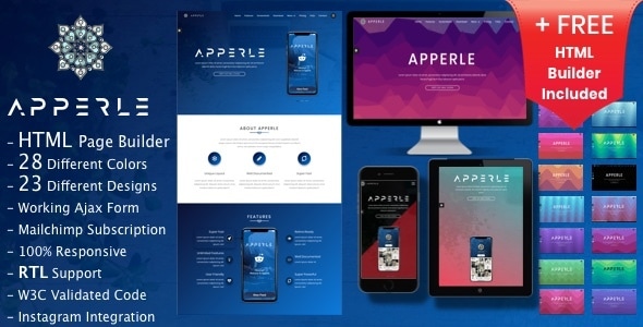 Apperle 3.0 - Responsive App Landing Page HTML template