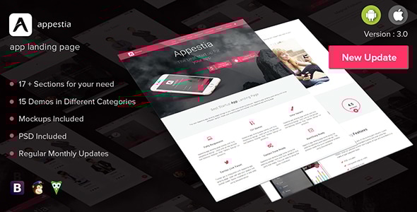 Appestia 2.0 - App Landing Page