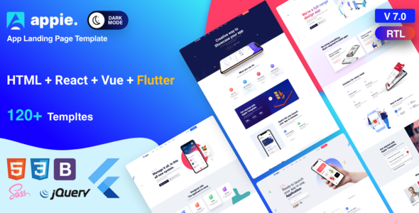 Appie 8.0 - app landing page HTML Template