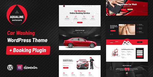 Aqualine 1.1.0 - Car Washing Service with Booking System WordPress Theme