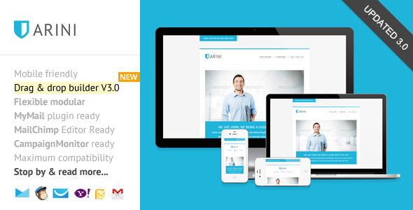 Arini 3.0 - Responsive Newsletter with Template Builder