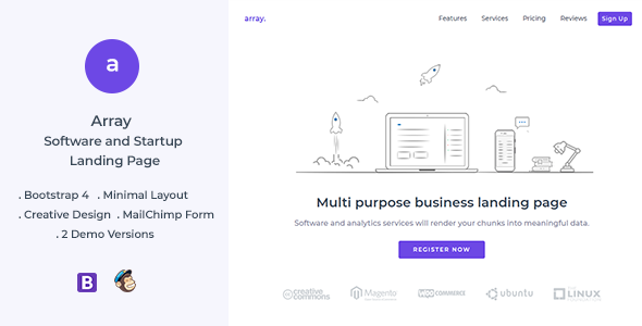 Array Minimal Landing Page Template