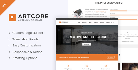 Artcore 1.4 - Building Architecture WordPress Theme