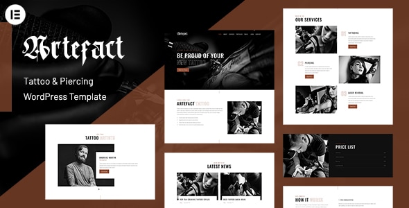 Artefact 3.9 - Elementor Tattoo Piercing Studio WordPress Theme