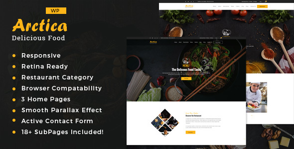 Artica  Restaurant WordPress theme