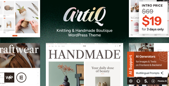 Artiq - Knitting & Handmade Boutique WordPress Theme