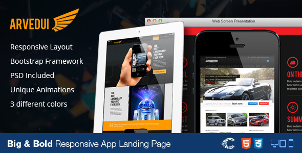 Arvedui 2.0 - Big Responsive Landing Page Template