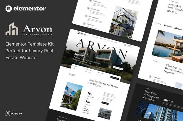 ARVON - Luxury Real Estate Elementor Template Kit